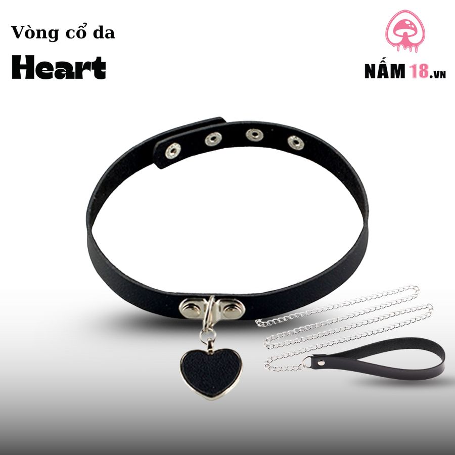 Vòng Cổ Da Heart chính hãng - chất liệu an toàn cho da, dễ vệ sinh, êm ái khi dùng - giao hàng che tên kín đáo