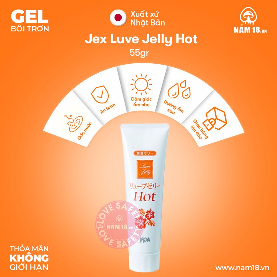 Gel Bôi Trơn Ấm Nóng Jex Luve Jelly chính hãng - gốc nước không dính rít, dịu nhẹ an toàn, dịu nhẹ an toàn cho da - giao hàng che tên kín đáo
