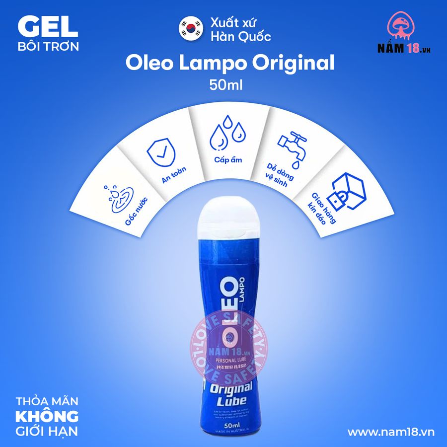 Gel Bôi Trơn Oleo Lampo Orginal chính hãng - gốc nước không dính rít, dịu nhẹ an toàn cho da, dễ rửa sạch - giao hàng che tên kín đáo
