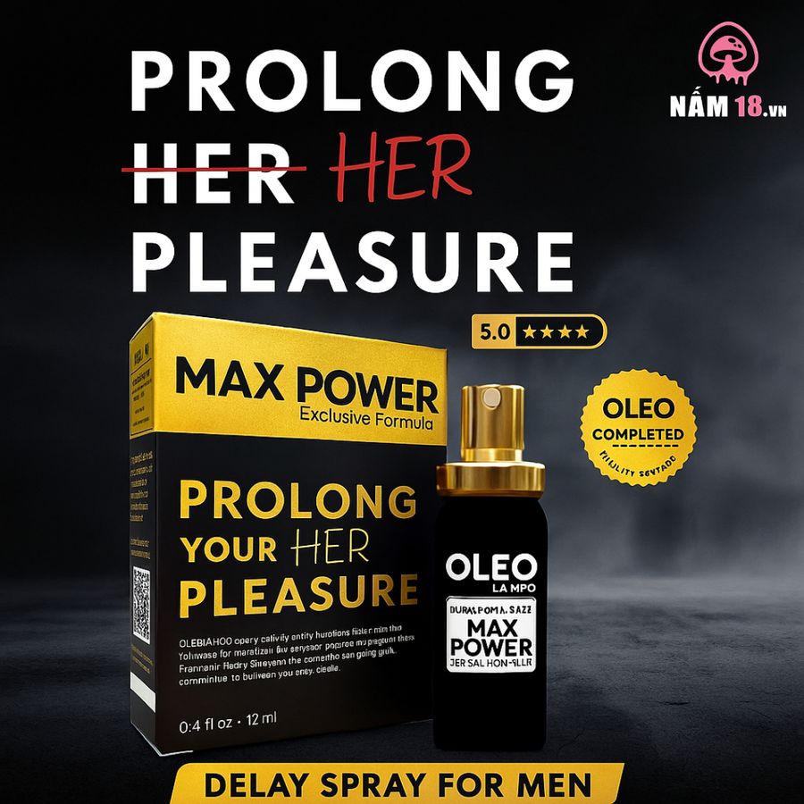 Chai Xịt Kéo Dài Thời Gian Oleo Lampo Max Power 13% chính hãng - thấm nhanh không nhờn rít, dùng trước khi quan hệ, nhỏ gọn dễ mang theo - giao hàng che tên kín đáo