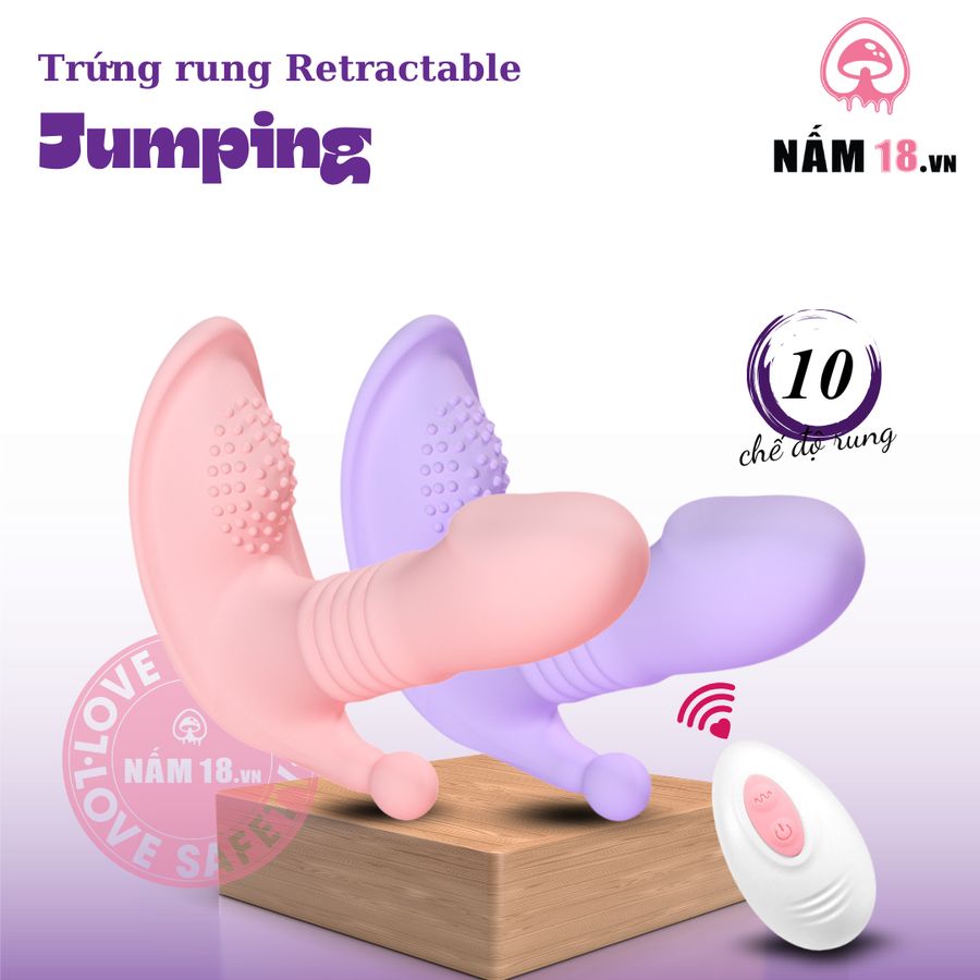 Trứng Rung Retractable Jumping 3in1 chính hãng - chất liệu an toàn cho da, dễ vệ sinh, êm ái khi dùng - giao hàng che tên kín đáo