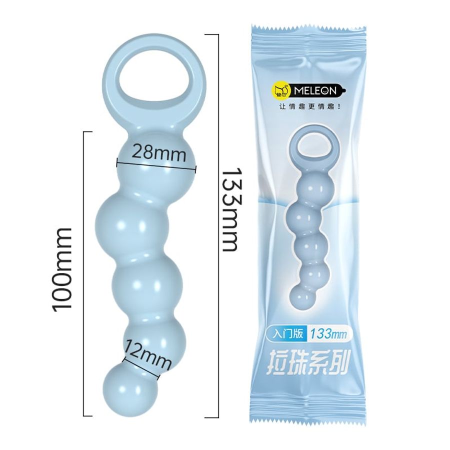 Chuỗi Hạt Kích Thích Hậu Môn Meleon Size 133mm Màu Xanh chính hãng - chất liệu an toàn cho da, dễ vệ sinh, êm ái khi dùng - giao hàng che tên kín đáo