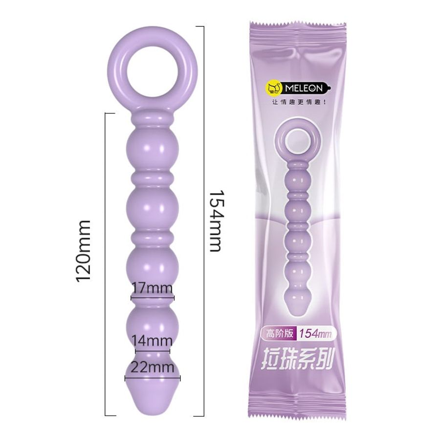 Chuỗi Hạt Kích Thích Hậu Môn Meleon Size 154mm Màu Tím chính hãng - chất liệu an toàn cho da, dễ vệ sinh, êm ái khi dùng - giao hàng che tên kín đáo