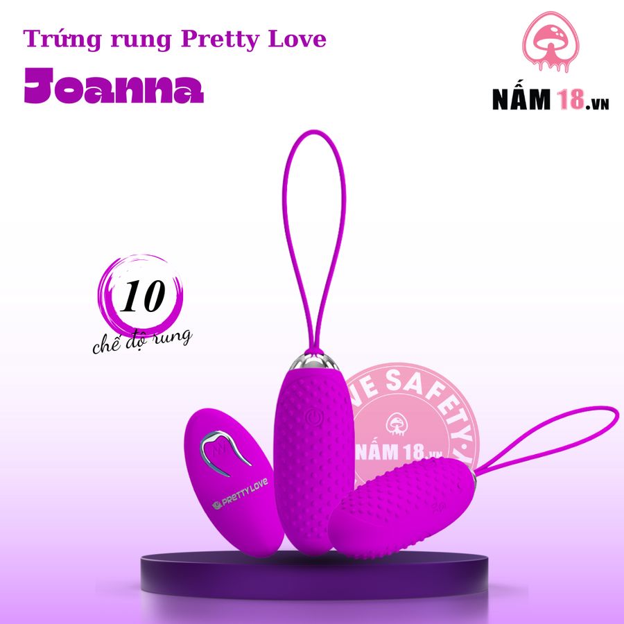 Trứng Rung Pretty Love Joanna chính hãng - chất liệu an toàn cho da, dễ vệ sinh, êm ái khi dùng - giao hàng che tên kín đáo