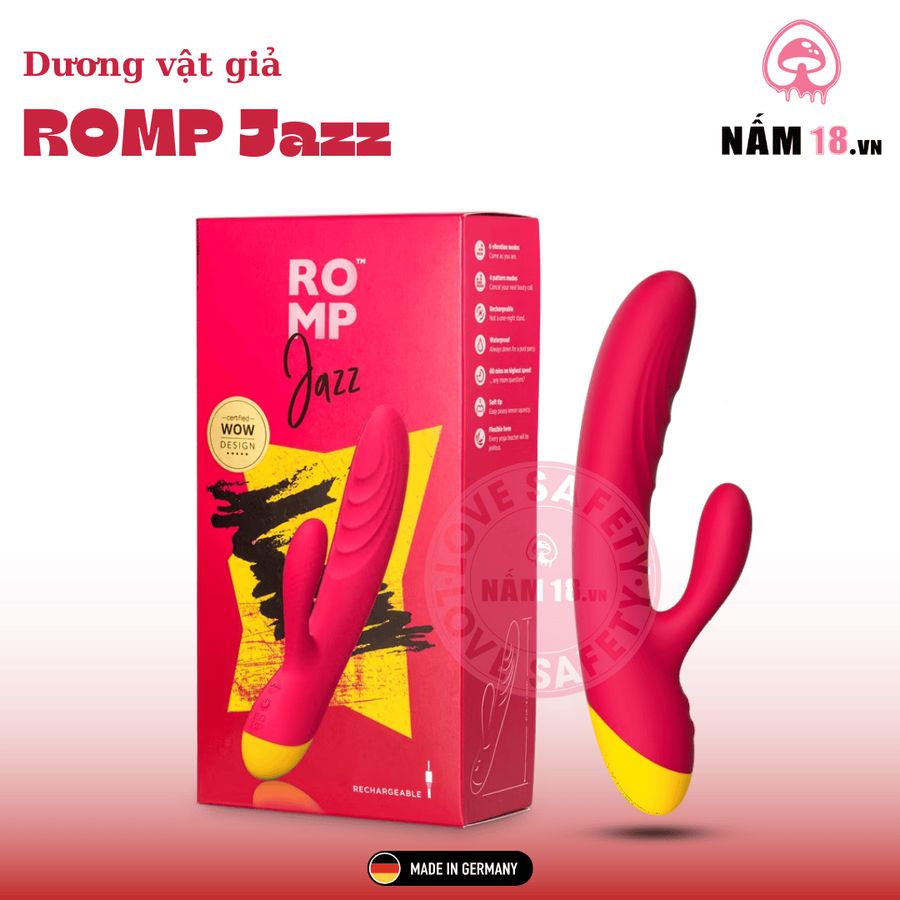 Dương Vật Giả ROMP Jazz 6 Chế Độ Rung chính hãng - chất liệu an toàn cho da, dễ vệ sinh, êm ái khi dùng - giao hàng che tên kín đáo