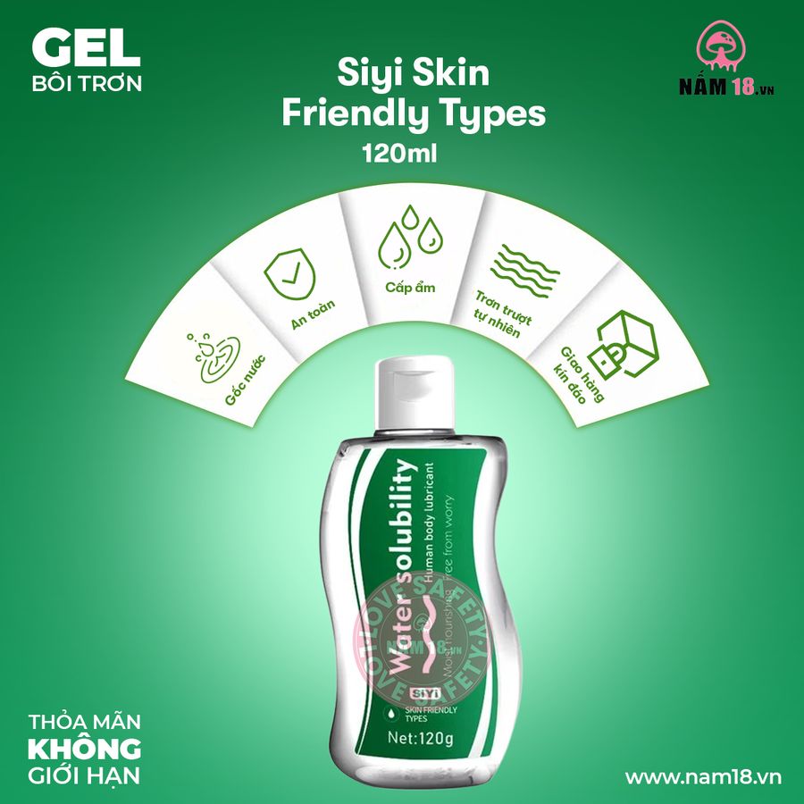 Gel Bôi Trơn Cấp Ẩm Siyi Skin Friendly Types chính hãng - gốc nước không dính rít, dịu nhẹ an toàn, dịu nhẹ an toàn cho da - giao hàng che tên kín đáo