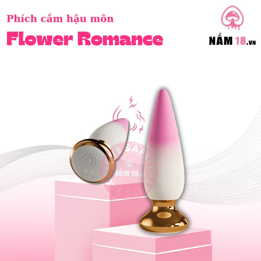 Máy Rung Hậu Môn Flower Romance 10 Chế Độ Rung chính hãng - chất liệu an toàn cho da, dễ vệ sinh, êm ái khi dùng - giao hàng che tên kín đáo