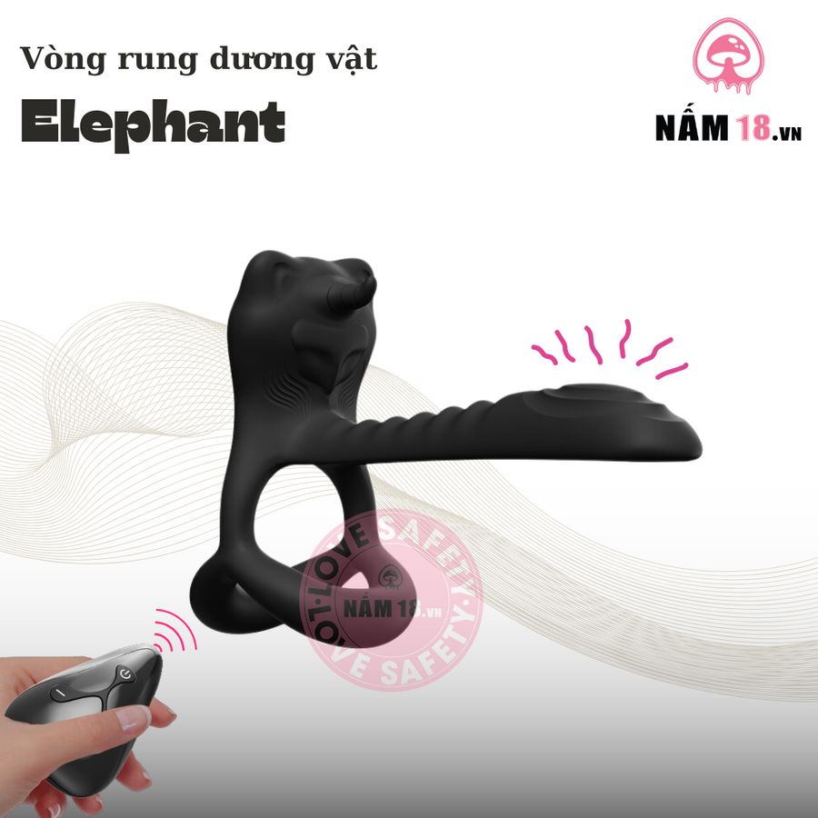 Vòng Rung Dương Vật Elephant 12 Chế Độ Rung chính hãng - chất liệu an toàn cho da, dễ vệ sinh, êm ái khi dùng - giao hàng che tên kín đáo