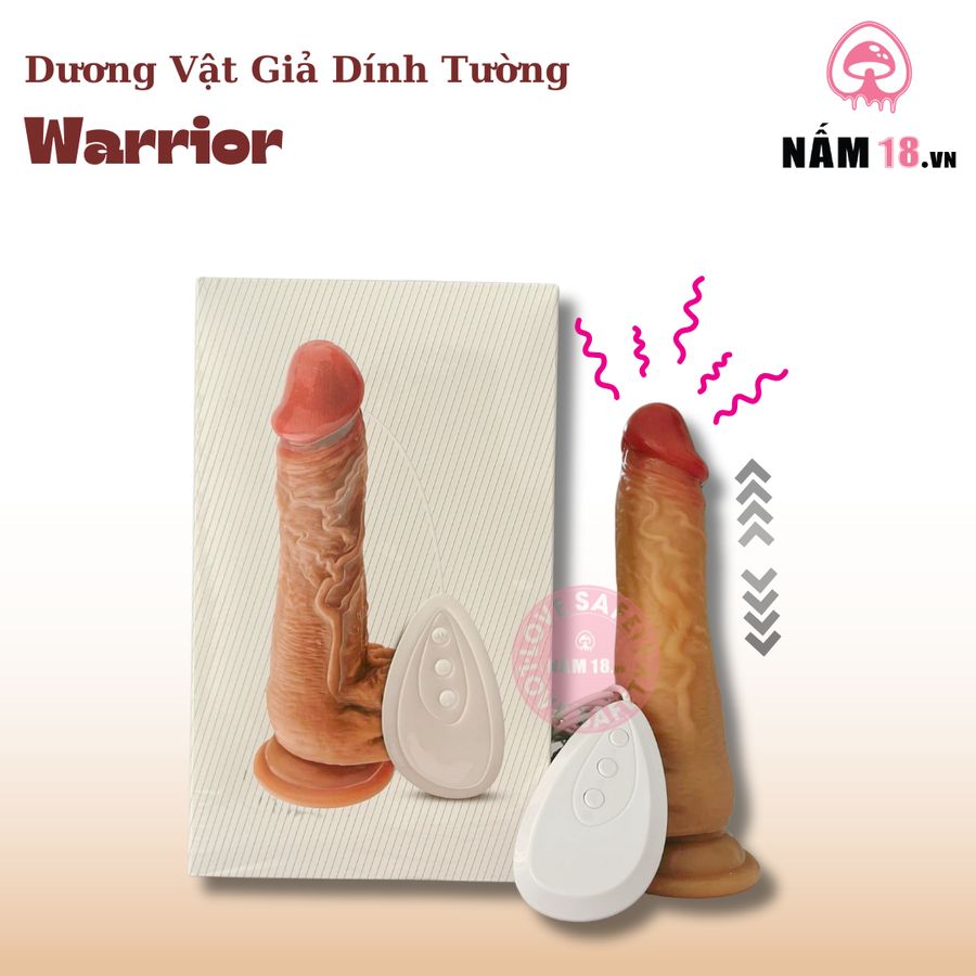 Dương Vật Dính Tường Warrior Tỏa Nhiệt 7 Chế Độ rung nhấp chuyển động đẩy tới và lui chính hãng - sạc USB, rung nhấp chuyển động đẩy tới và lui tự động, silicone mềm mại - giao hàng che tên 