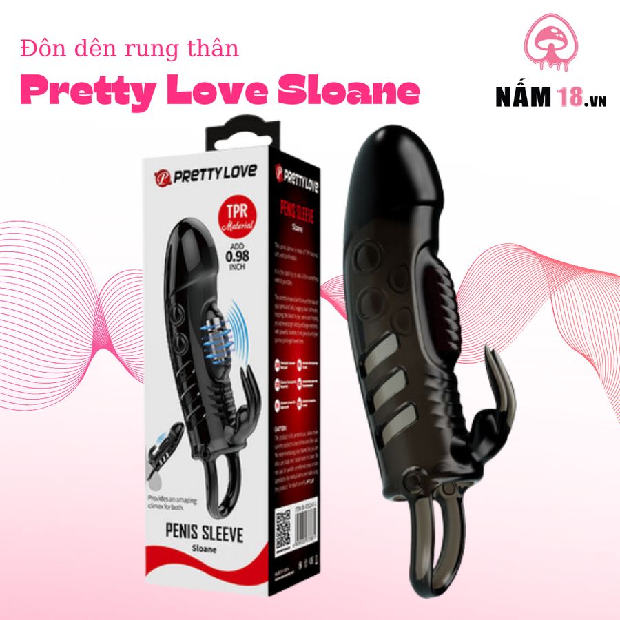 Đôn Dên Pretty Love Sloane Có Nhánh Rung Thân Chống Tuột chính hãng - chất liệu an toàn cho da, dễ vệ sinh, êm ái khi dùng - giao hàng che tên kín đáo