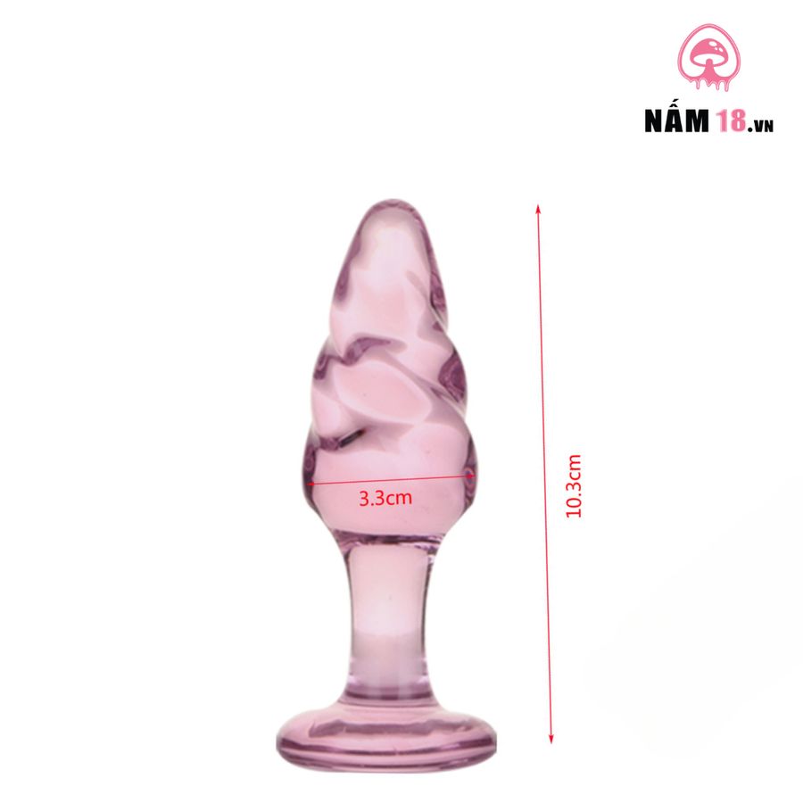 Phích Cắm Hậu Môn Thủy Tinh Size XS Đầu Soắn chính hãng - chất liệu an toàn cho da, dễ vệ sinh, êm ái khi dùng - giao hàng che tên kín đáo