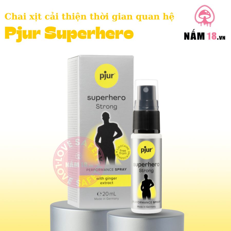 Chai Xịt Kéo Dài Thời Gian Pjur Superhero Strong chính hãng - thấm nhanh không nhờn rít, dùng trước khi quan hệ, nhỏ gọn dễ mang theo - giao hàng che tên kín đáo