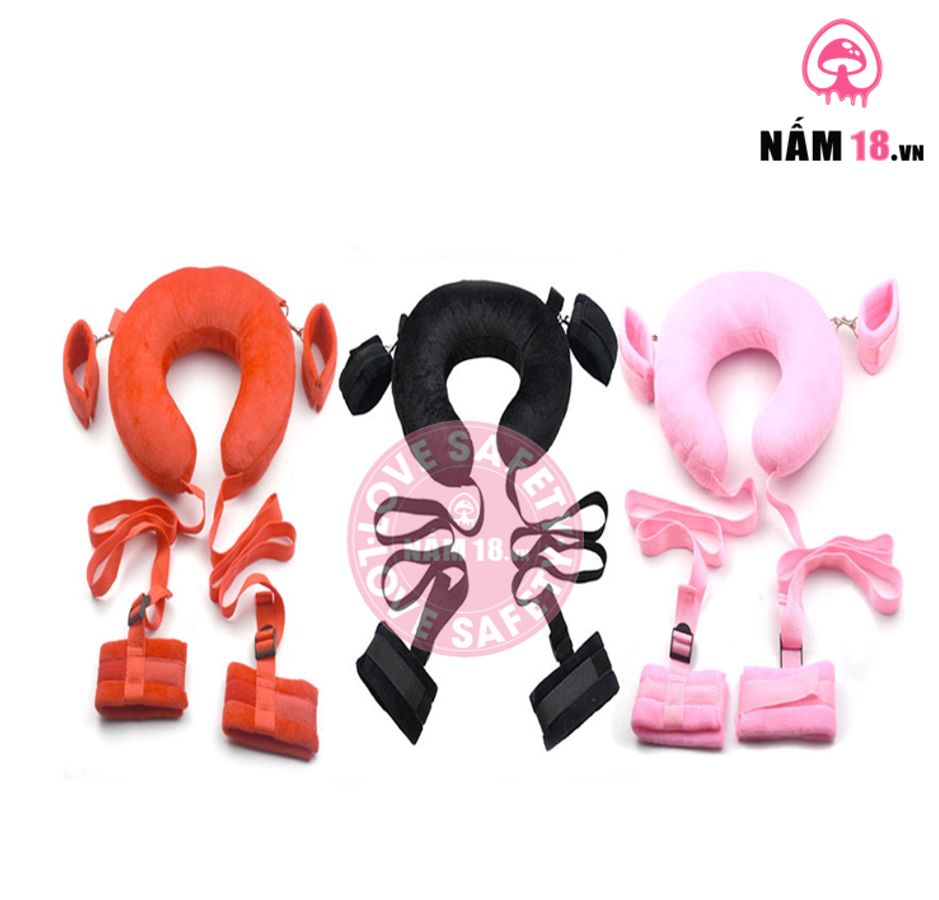 Set Khóa Tay Chân Có Gối Đầu - Đồ Chơi BDSM chính hãng - chất liệu an toàn cho da, dễ vệ sinh, êm ái khi dùng - giao hàng che tên kín đáo