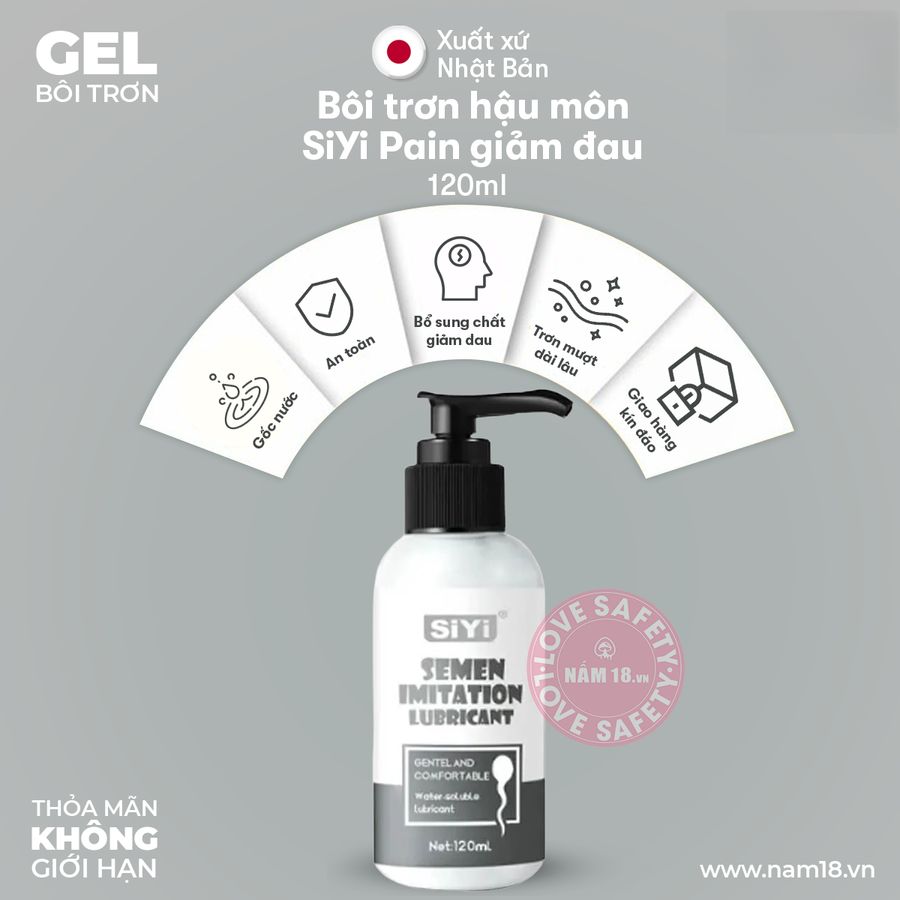 Gel Bôi Trơn Hậu Môn SiYi Pain Giảm Đau chính hãng - gốc nước không dính rít, dùng được cho hậu môn, dịu nhẹ an toàn cho da - giao hàng che tên kín đáo