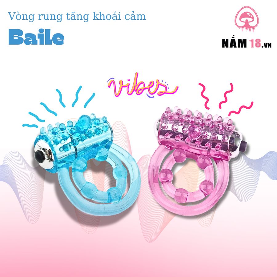 Vòng Rung Tăng Khoái Cảm Baile Chống Tuột chính hãng - chất liệu an toàn cho da, dễ vệ sinh, êm ái khi dùng - giao hàng che tên kín đáo