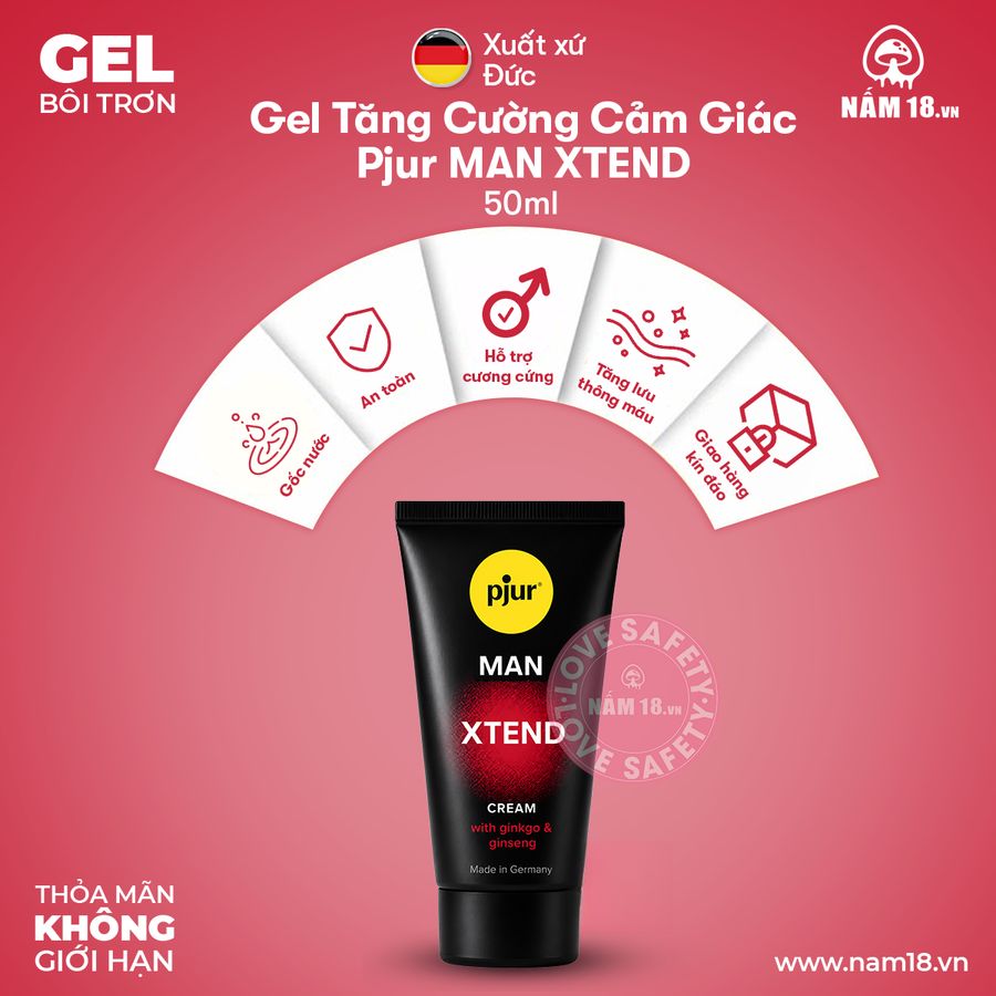 Gel Tăng Kích Thước Dương Vật Pjur Man Xtend chính hãng - hàng chuẩn nguồn gốc rõ ràng, hạn dùng in rõ trên hộp, đóng gói kín đáo - giao hàng che tên kín đáo