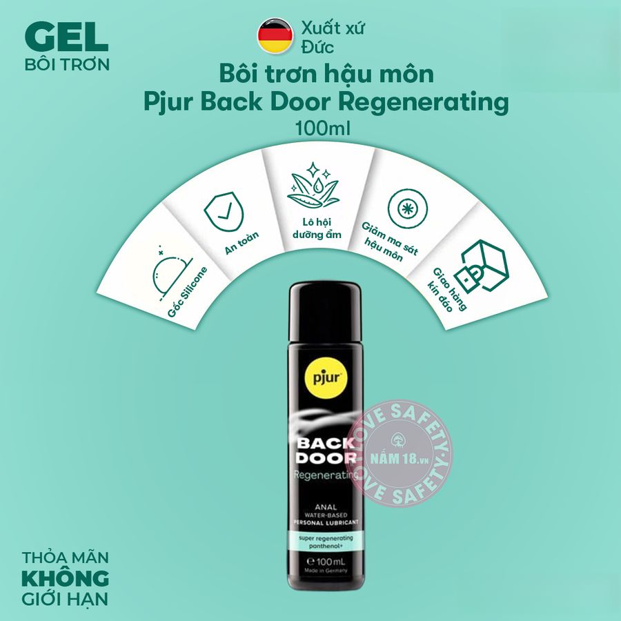 Gel Bôi Trơn Hậu Môn Pjur Back Door Regenerating Chai 30ml chính hãng - gốc nước không dính rít, dung tích 30ml, dùng được cho hậu môn - giao hàng che tên kín đáo