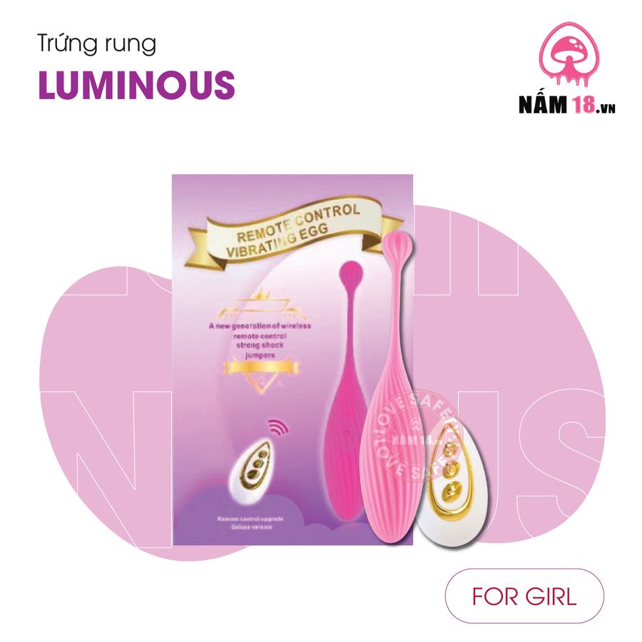 Trứng Rung Luminous 10 Chế Độ Rung chính hãng - chất liệu an toàn cho da, dễ vệ sinh, êm ái khi dùng - giao hàng che tên kín đáo