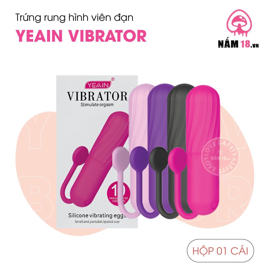 Trứng Rung Hình Viên Đạn Yeain Vibrator 10 Chế Độ Rung chính hãng - chất liệu an toàn cho da, dễ vệ sinh, êm ái khi dùng - giao hàng che tên kín đáo