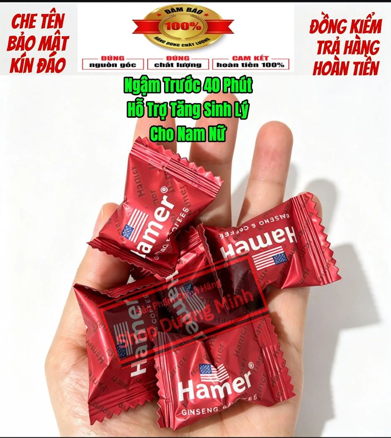 ( Hàng Nhập Khẩu Chính Hãng USA) 5 Viên Kẹo Sâm Hamer Mỹ, Giúp Hỗ Trợ Tăng Cường Sinh Lý Cho Nam, Cực Hay , Tác Dụng Nhanh Chóng 