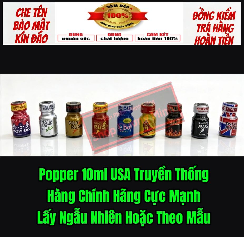 Chai Hít Kích Thích Hưng Phấn, Hỗ Trợ Tình Dục Cho Nam Nữ, Giúp Tăng Tăng Cường Sinh Lý Cực Mạnh, Popper 10ml USA 