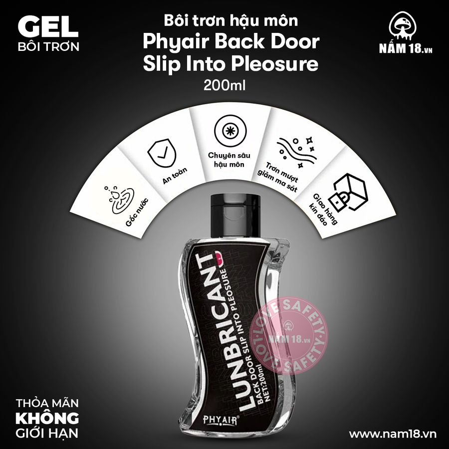 Gel Bôi Trơn Hậu Môn Phyair Back Door Slip chính hãng - dung tích 120ml, dùng được cho hậu môn, có dưỡng ẩm - giao hàng che tên kín đáo