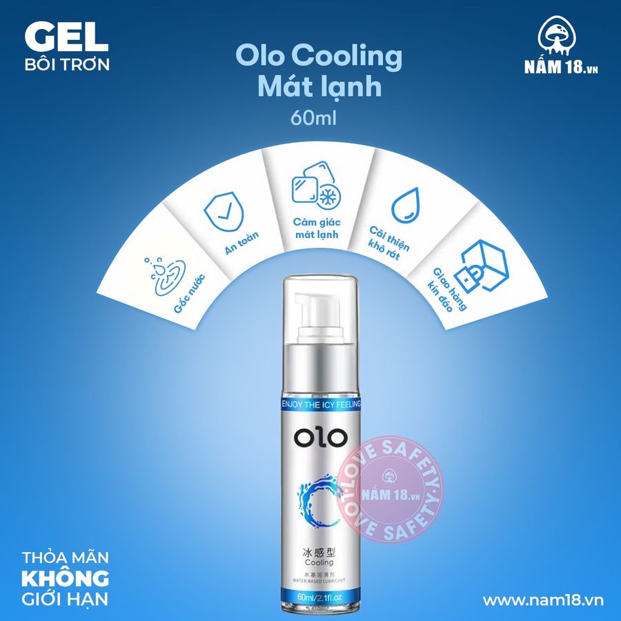 Gel Bôi Trơn Mát Lạnh OLO Cooling chính hãng - dịu nhẹ an toàn cho da, dễ rửa sạch, dùng được cho mọi loại da - giao hàng che tên kín đáo
