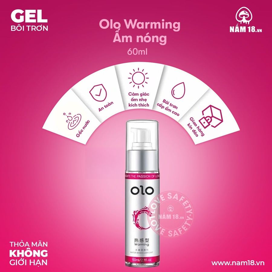 Gel Bôi Trơn Ấm Nóng OLO Warming chính hãng - dùng được cho hậu môn, dịu nhẹ an toàn cho da, dễ rửa sạch - giao hàng che tên kín đáo