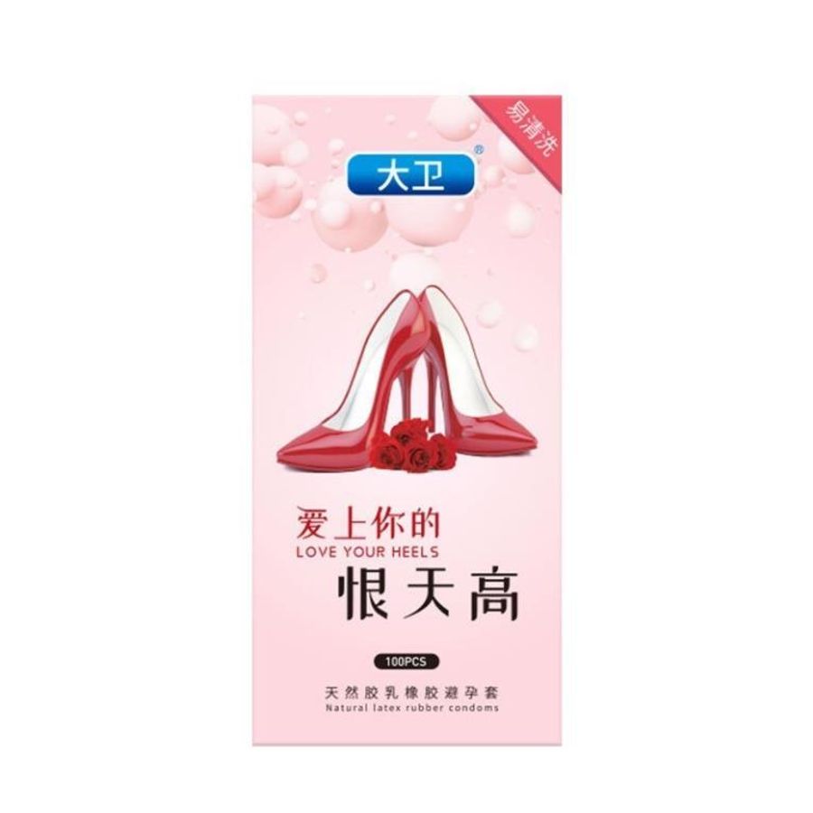 Bao cao su Đôi Guốc size nhỏ 49mm mỏng, nhiều gel bôi trơn Nội Địa Trung - Hộp 100 bao (Có tách lẻ)