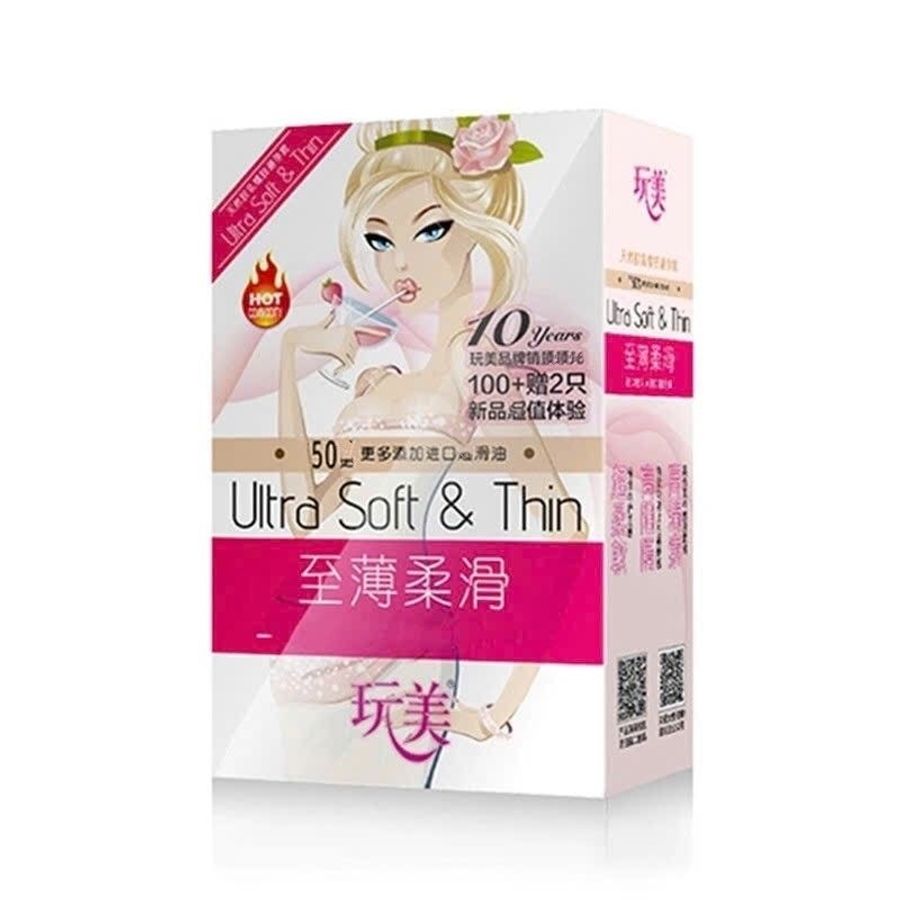 Bao cao su Ultra soft & Thin, hương hoa ly, cô gái nội địa trung, siêu mỏng, nhiều gel