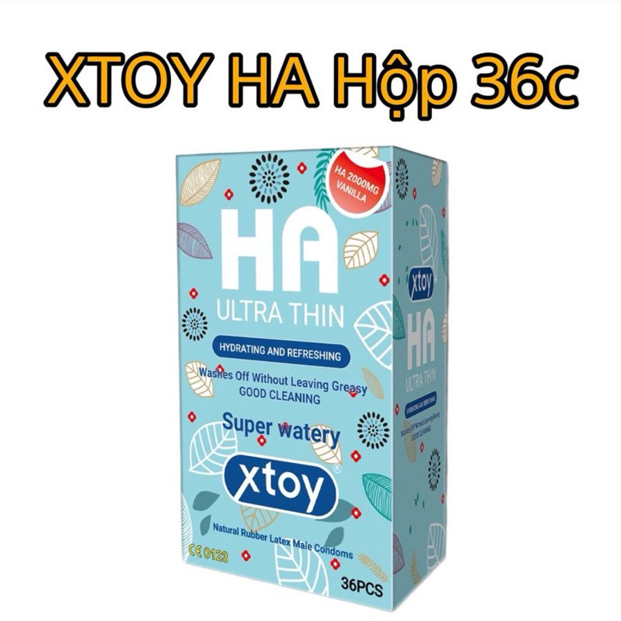 Bao cao su hộp 36 chiếc XTOY HA Ultra thin, 2000mg bôi trơn gốc nước, siêu mỏng