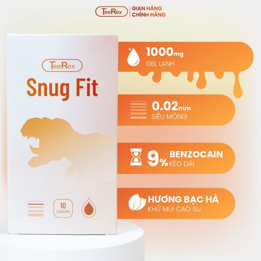 Bao Cao Su TeeRex Snug Fit Siêu Mỏng, Siêu Ôm Sát Size 49mm Phân Loại Hộp 3/10