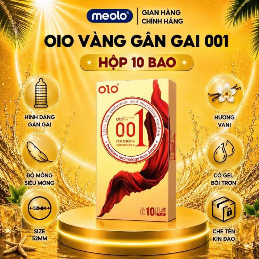 [COMBO 4 HỘP 40 CÁI] Bao cao su cao cấp OiO kéo dài thời gian, siêu mỏng 001 ,gân gai, truyền nhiệt