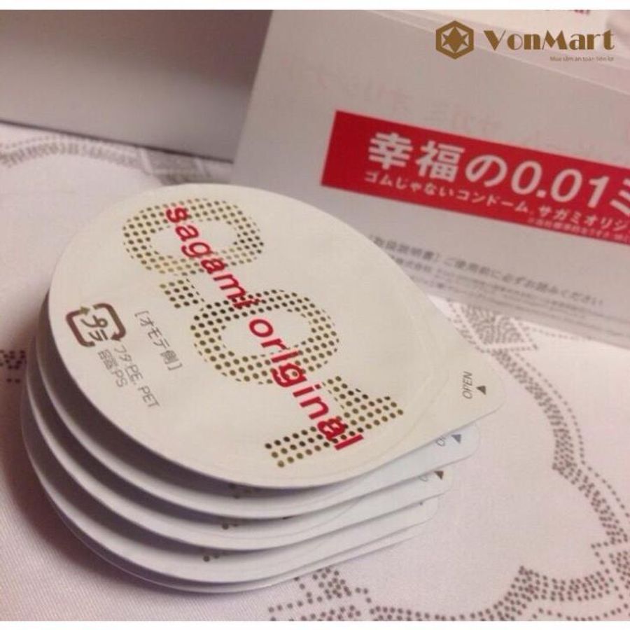 Bao Cao Su Sagami 0.01 Nội Địa Nhật Bản (Hộp 5 Chiếc) Che Tên Sản Phẩm (Date 2029)