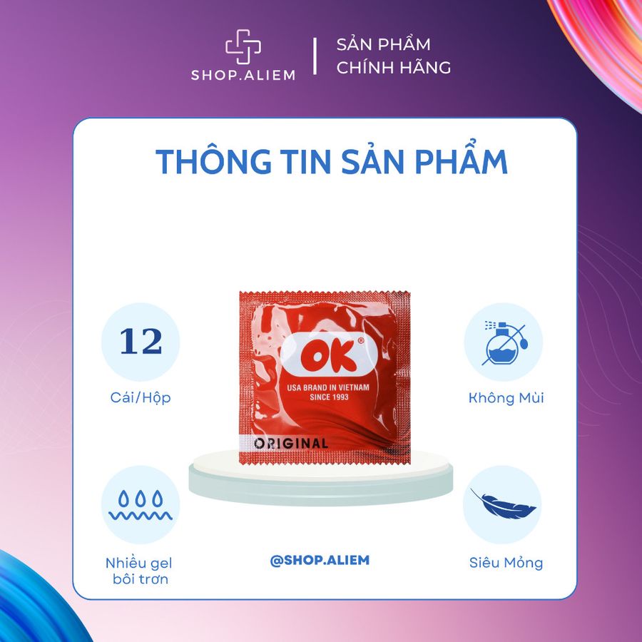 Bao cao su siêu mỏng kéo dài thời gian quan hệ ok hộp 12 chiếc