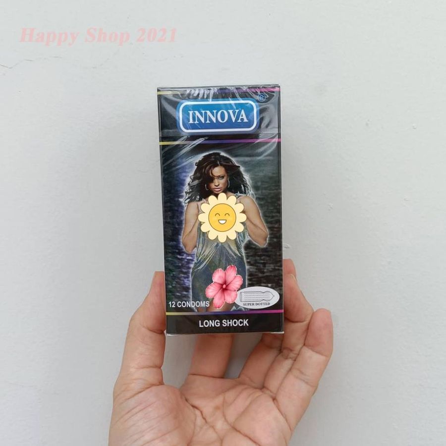 Bao cao su kéo dài thời gian nhiều gai INNOVA đen hộp 12 bao
