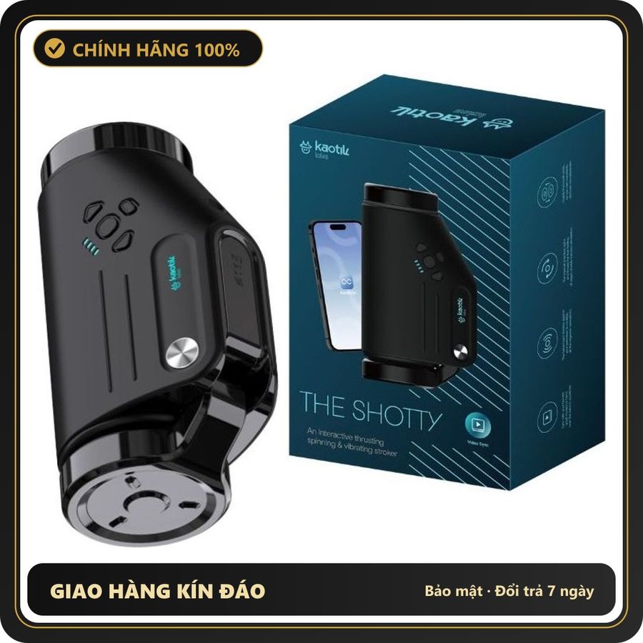 (Che Tên) Âm Đạo Giả Tự Động Kaotik Labs The Shotty - Xoay Thụt Tự Động, Kết Nối App Hộp Trắng Kín