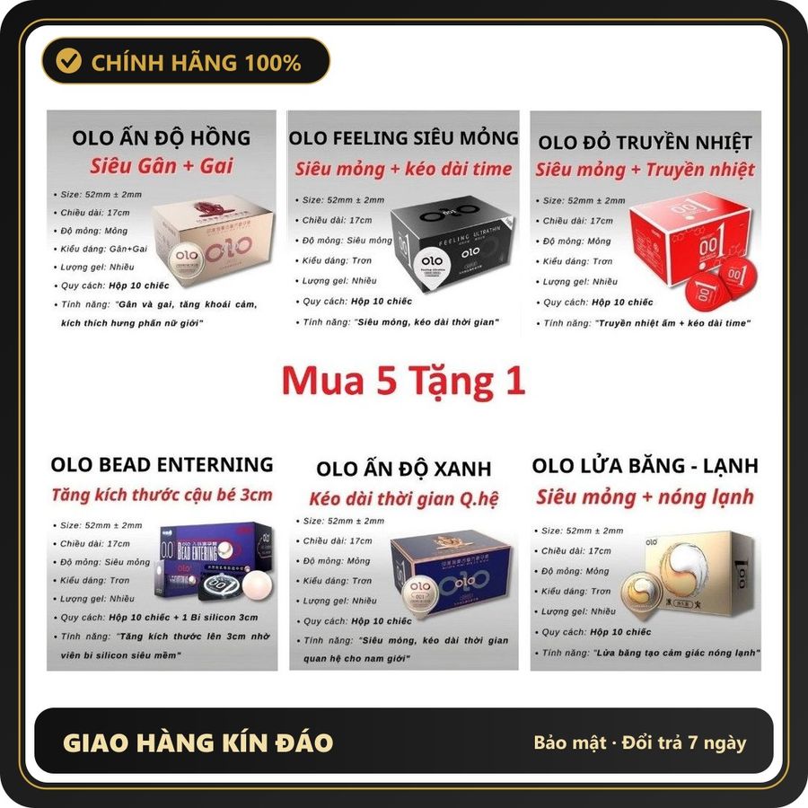 (Che Tên) [Tặng 1 Hộp 10C] Bao Cao Su Olo Feeling Ultra Thin Hương Vani, Bcs Siêu Mỏng Nhiều Gel Bôi Trơn Chuẩn Auth