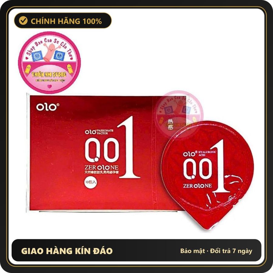 (Che Tên) Bao cao su OLO 0.01 đỏ siêu mỏng dai nhiều gel bôi trơn truyền nhiệt cảm giác như thật hộp 10bcs Hỗ Trợ 24/7