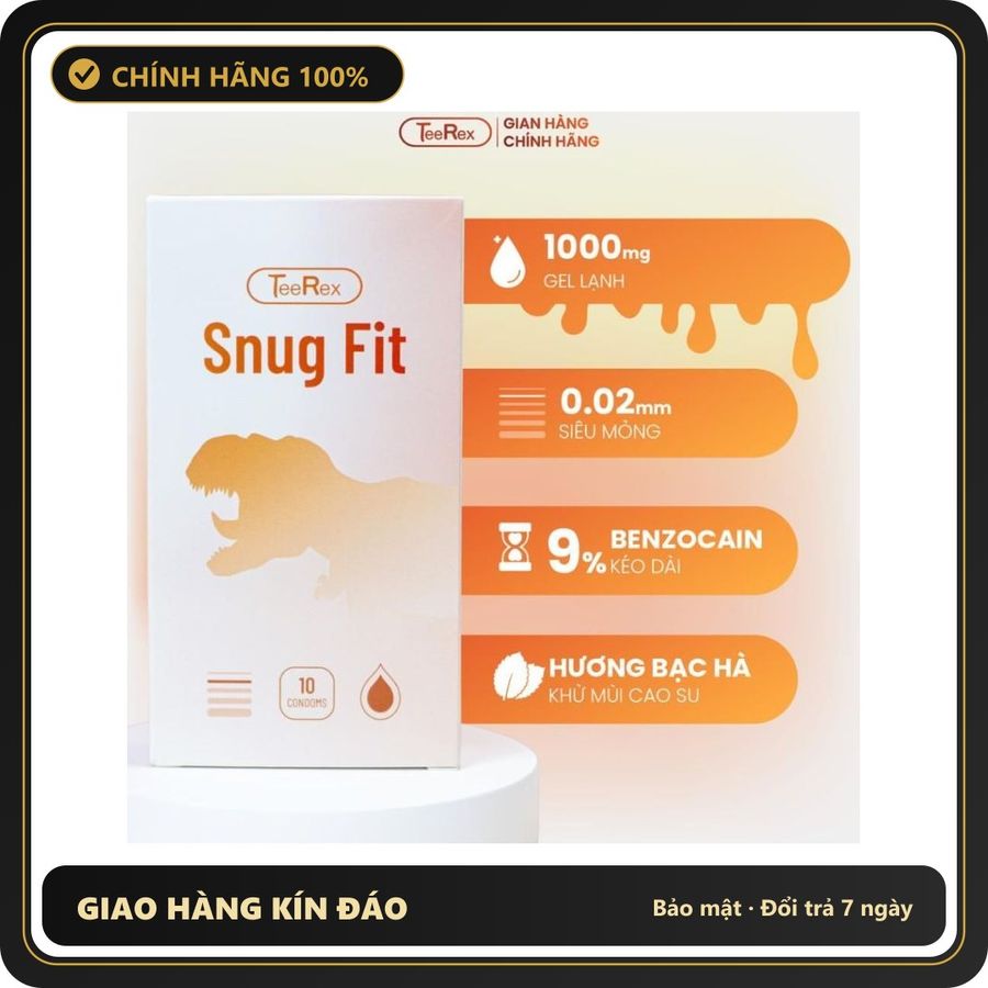 (Che Tên) Bao Cao Su TeeRex Snug Fit Siêu Mỏng, Siêu Ôm Sát Size 49mm Phân Loại Hộp 3/10 Giao Nhanh Toàn Quốc