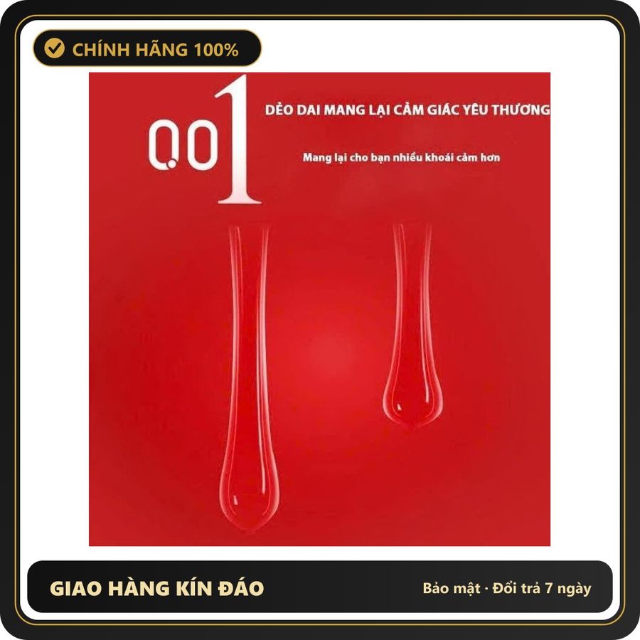 (Che Tên) Bao cao su 001 JUNCAI bcs siêu mỏng 0.01mm gân gai size lớn, size nhỏ kéo dài quan hệ - Safehn - Hàng Mới Về
