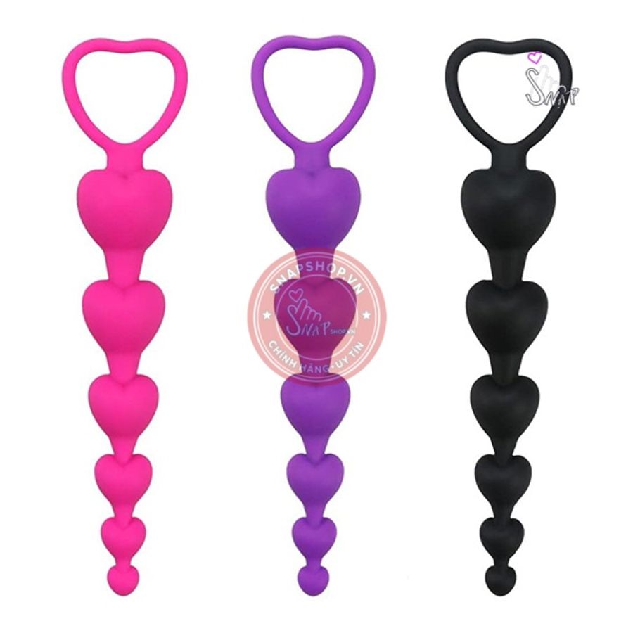 Que chọc hậu môn silicon vòng bi trái tim 18cm chính hãng - sạc USB, chống nước, silicone mềm mại - giao hàng che tên kín đáo