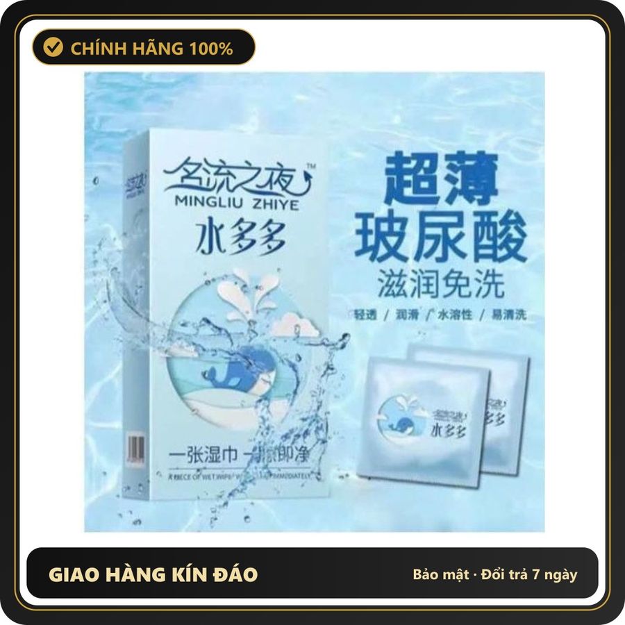 (Che Tên) Bao cao su cá heo nhiều nước, siêu mỏng, bao cao su nội địa trung,Size 52±2mm,hộp 100 chiếc - Hàng Mới Về