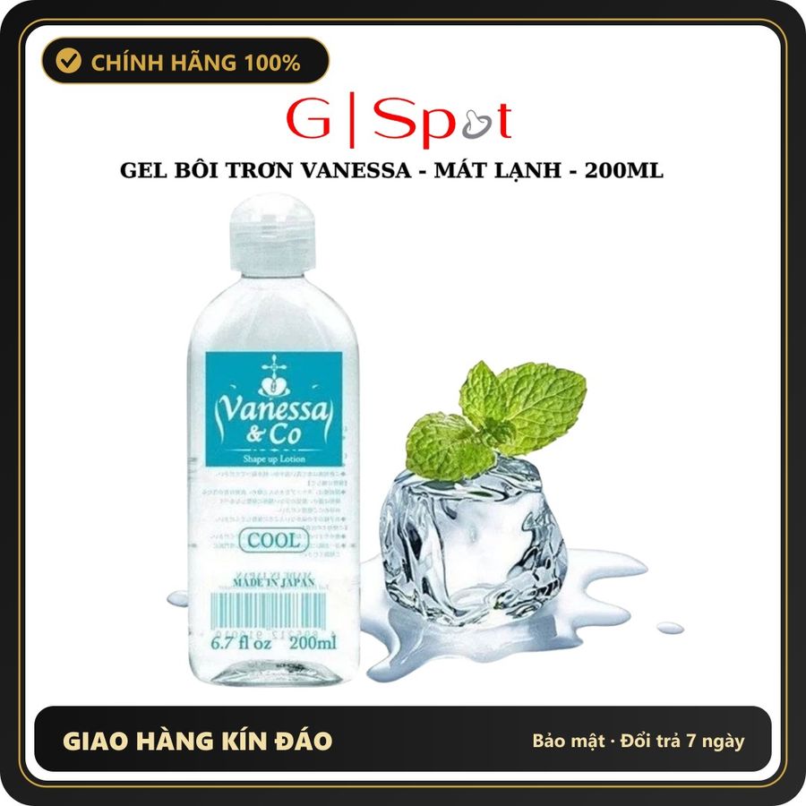 (Che Tên) Gel Boi Tron Gốc Nước Vanessa Mát Lạnh Bạc Hà & Co Cool Nhập Khẩu Nhật Bản 200ml Cao Cấp Bảo Đảm