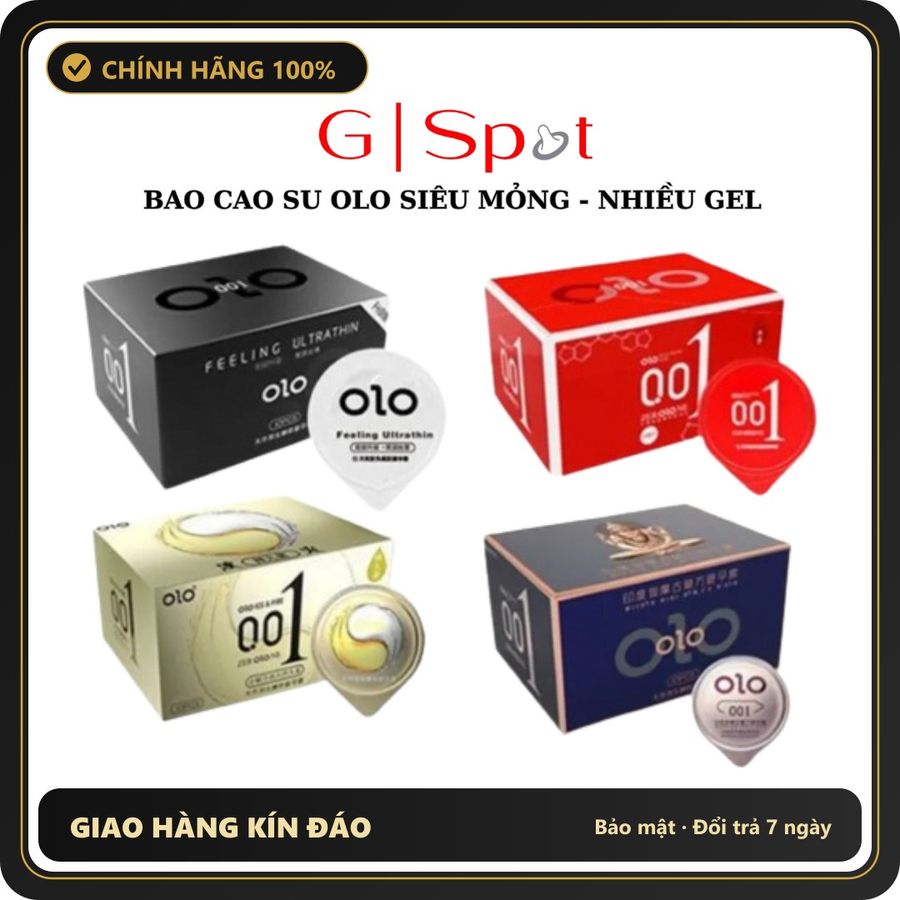 (Che Tên) Bao Cao Su OLO Siêu Mỏng 0.01, Nhiều Gel, Truyền Nhiệt, Gân Gai, Kéo Dài Thời Gian Giao Nhanh Toàn Quốc