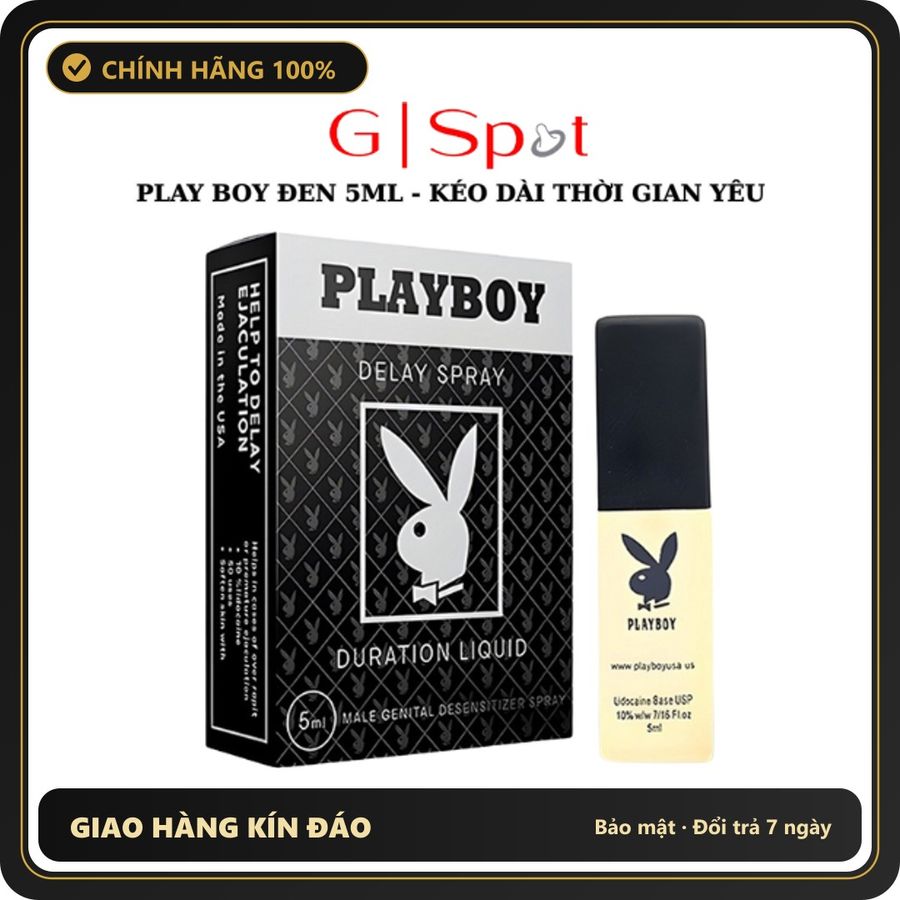 (Che Tên) Xịt Playboy Đen - Kéo Dài Thời Gian Nam Giới 5ml Chuẩn Auth