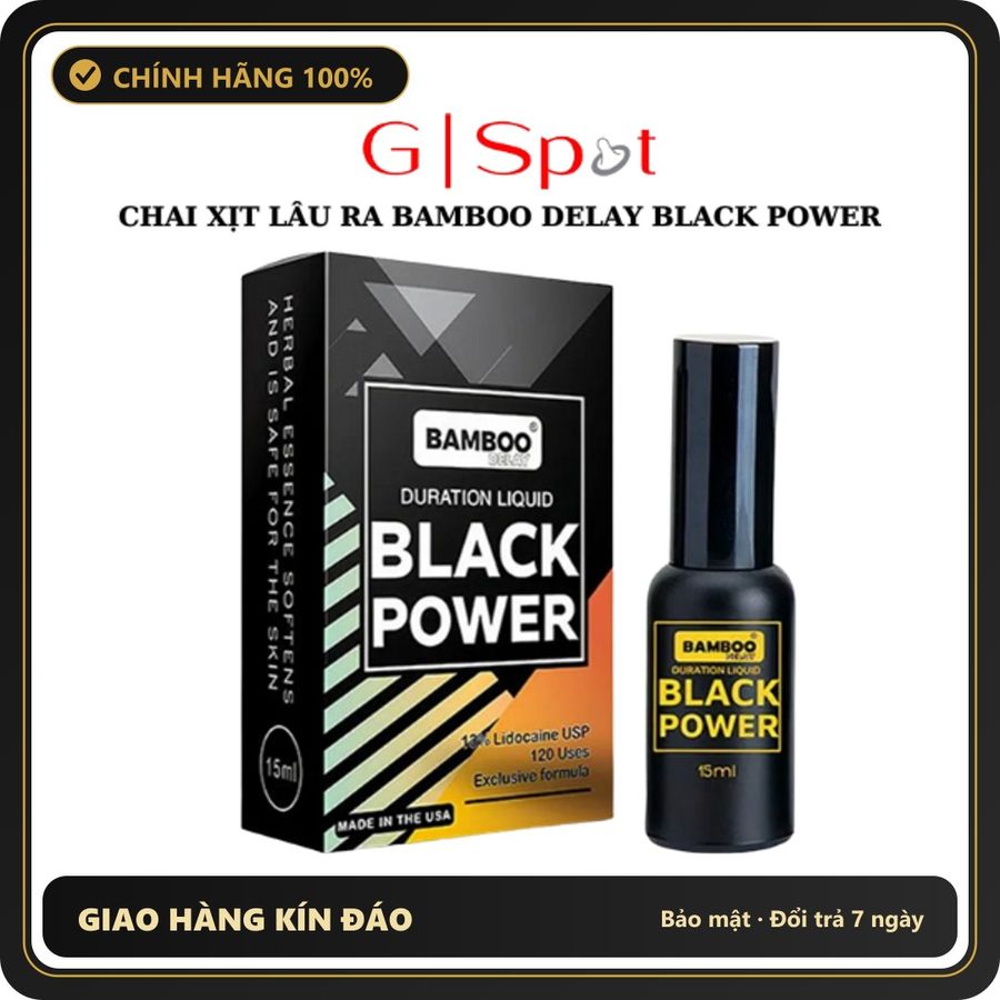 (Che Tên) Xịt Lâu Ra Mỹ Bamboo Delay Black Power - 15ml Giao Nhanh Toàn Quốc