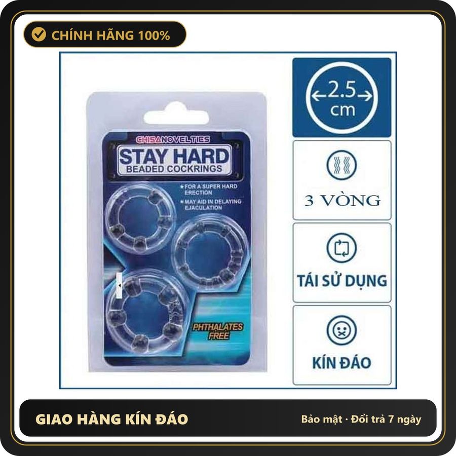 (Che Tên) Bộ 3 Vòng Bi Stay Hard Hỗ Trợ Kéo Dài Thời Gian Giao Nhanh Toàn Quốc