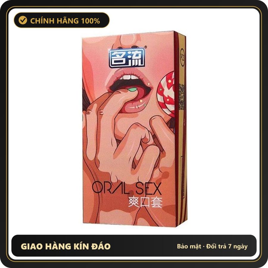 (Che Tên) Bao Cao Su Miệng Oral Sex - Hương Cherry Hộp 10 Cái - Hàng Mới Về