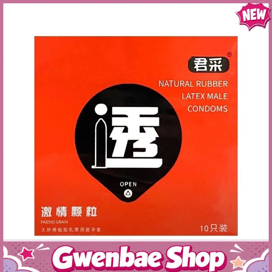 Bao cao su Juncai Passio Grain - Hạt nổi - Hộp 10 cái - Gwen Shop Chính Hãng